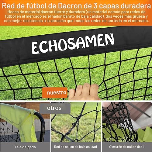 Miniatura 7 de Porterías de fútbol para niños para patio trasero, 2 de 6 x 4 pies, red de fútbol para niños con 10 conos de fútbol, escalera de agilidad y bolsa