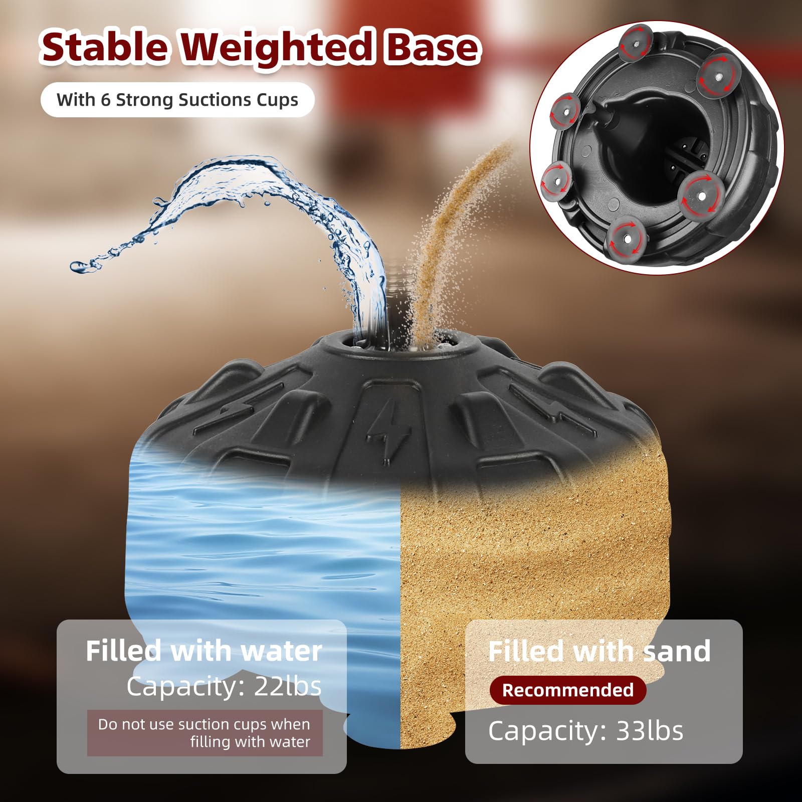 Dripex Punching Ball Palla da Boxe su Supporto Sacco da Boxe Palla di Pugilato da Terra Base con 6 Ventose Altezza Regolabile 135-155 cm