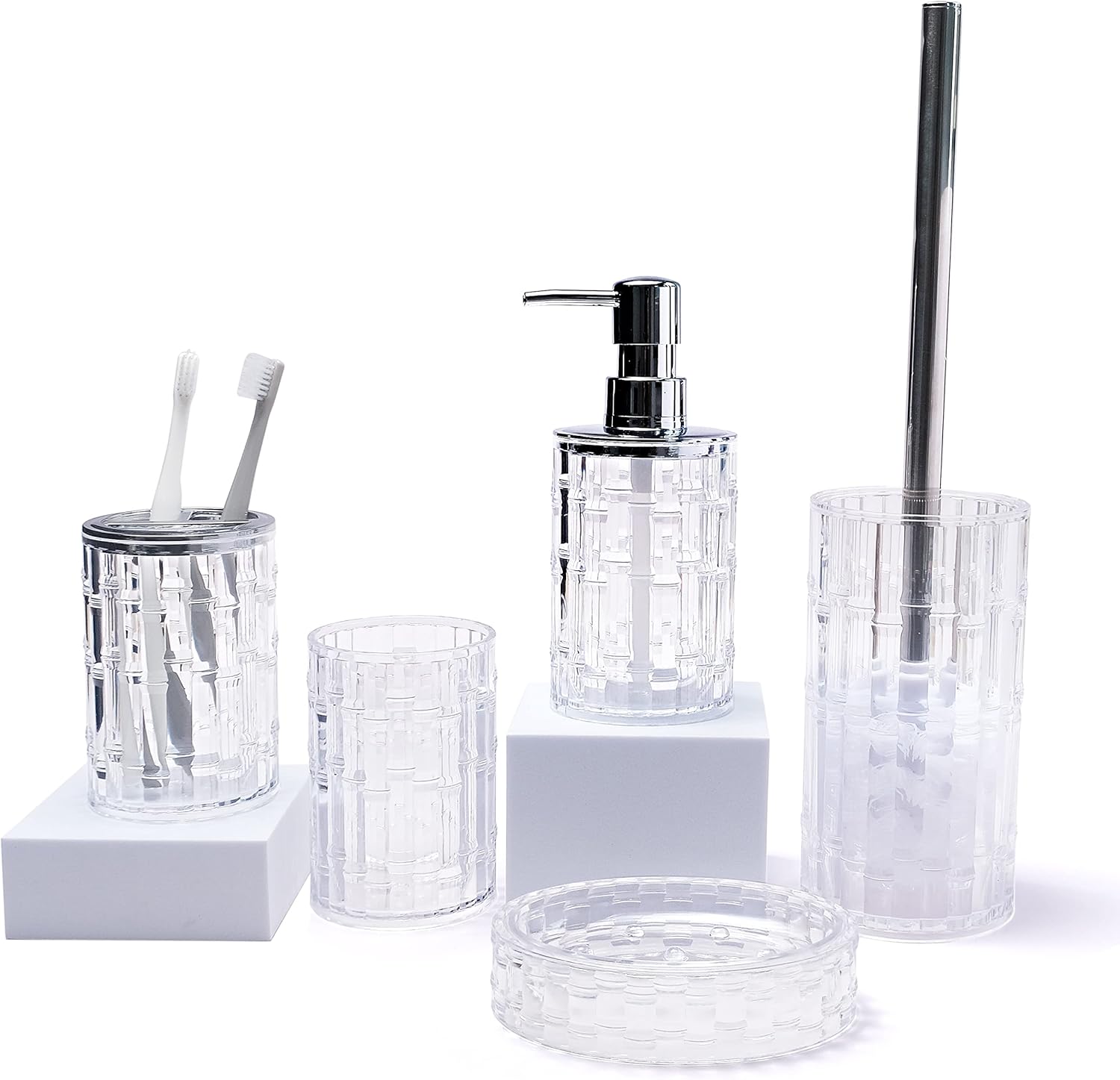 LaMarriti 5pcs Acrylic Bathroom Accessory set, Toothbrush