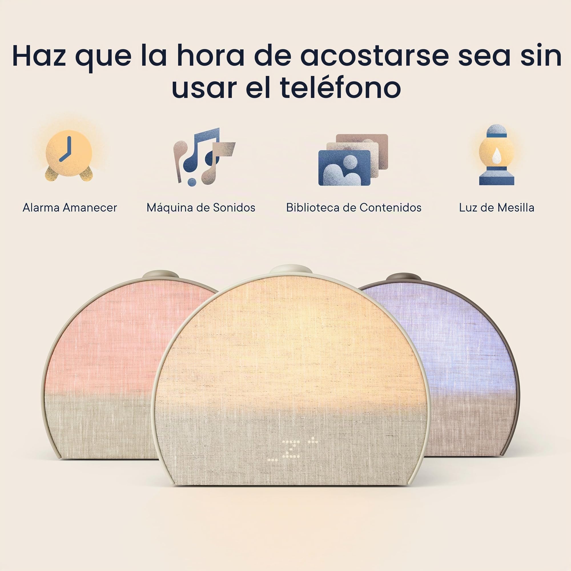 Hatch Restore 3 Despertador Amanecer y Despertador Solar con máquina de Sonido y luz Inteligente – Ruido Blanco, Rutina de sueño sin Pantallas