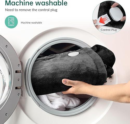 Miniatura 7 de Almohadilla térmica para aliviar el dolor de espalda, almohadilla térmica eléctrica grande Snailax para cuello y hombros, calambres (elegible para