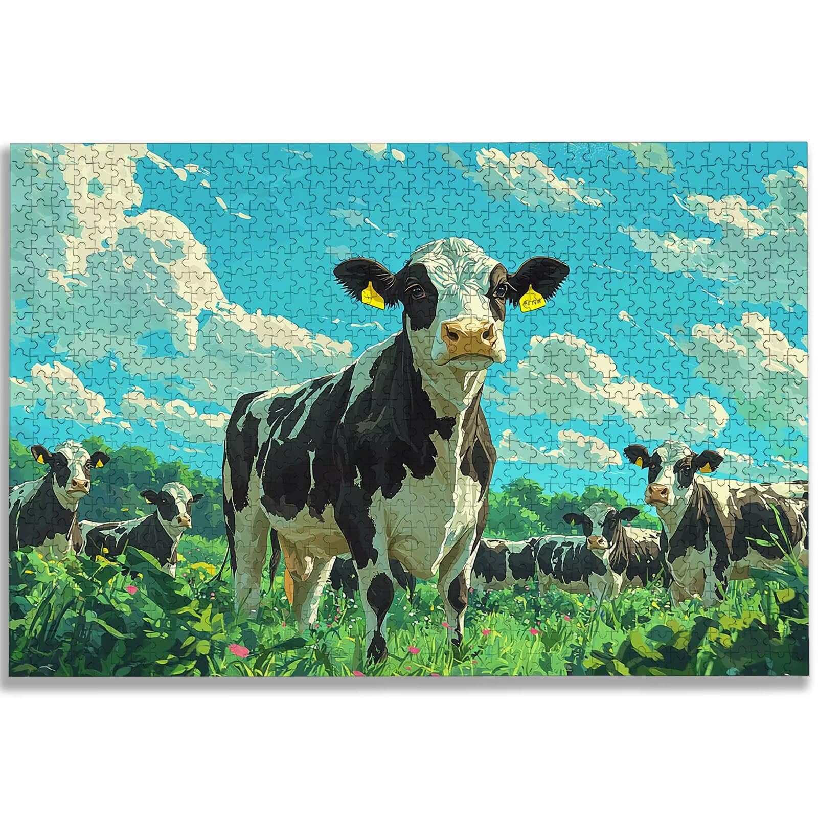 Puzzle 1500 Piezas, Puzzle Vaca con Caja para Adultos, DIY Animal Rompecabezas Madera para Adultos, 1500 Piezas Rompecabezas Desafiante, para Decoracion Hogar, Regalo Mujer, Regalo Hombres, -2046