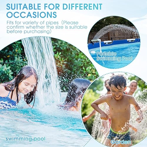 Miniatura 5 de Fuente de agua de doble rociador ajustable para piscina, cascada, con adaptador, aireador de piscina, fuentes de piscina para piscinas sobre el