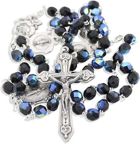 Miniatura 9 de Rosario Católico de la Inmaculada Concepción con Cuentas de Vidrio