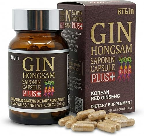 Ginseng rojo coreano [Ginebra HONGSAM] 60 cápsulas – Suplementos antienvejecimiento premium – Aumenta la energía | Inmune | Memoria para mujeres y
