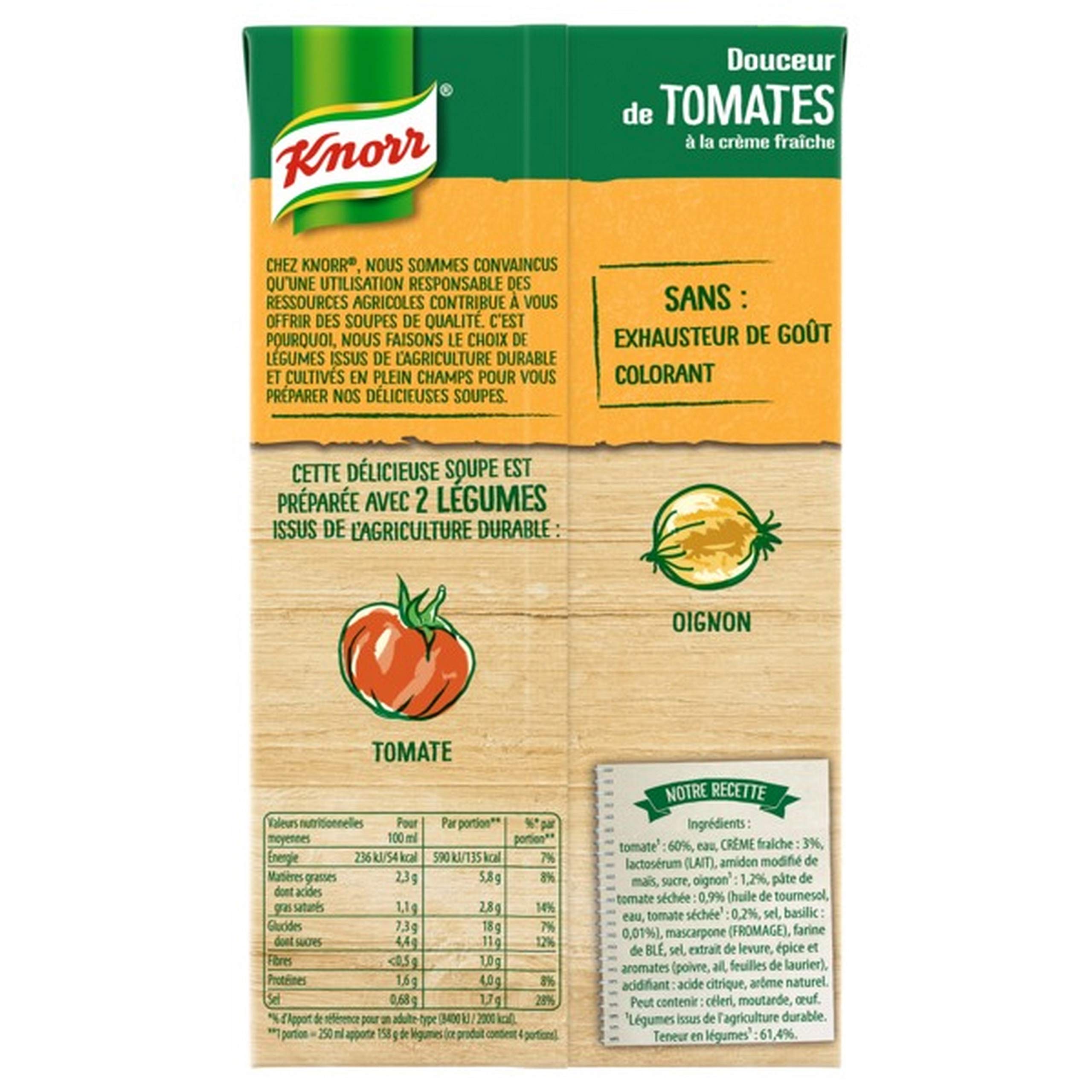 Knorr Soupe Douceur de Tomates à la Crème Fraîche 1 L