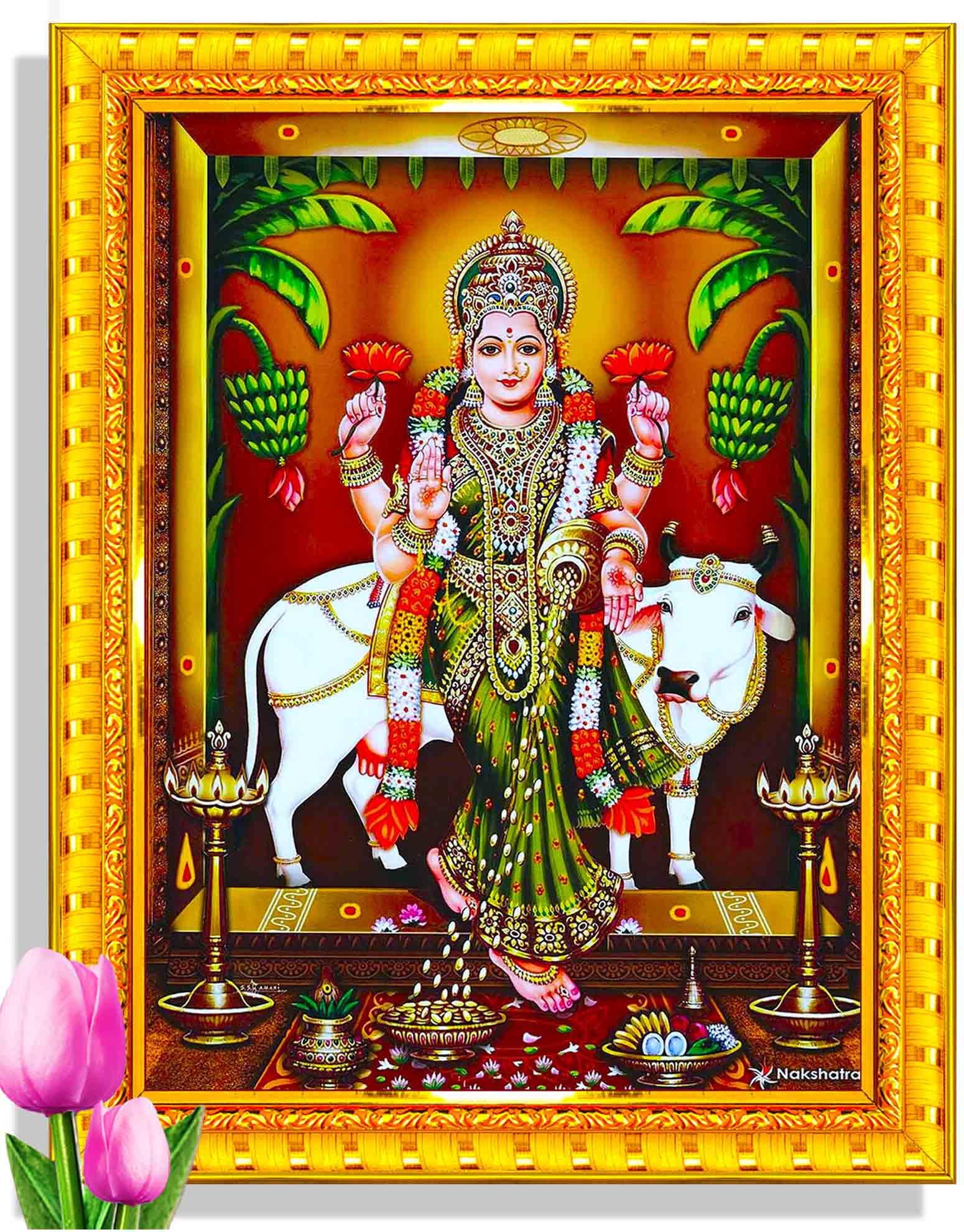 Pavan Photo Laminations Goddess Lakshmi Devi Gruha Gruhalakshmi Cow Wall Painting Framed Home Decor (Wood,Matte,Gold,Small Size,6 x 8 Inch) R365S (B08T9YM3RJ) Amazon Price History, Amazon Price Tracker