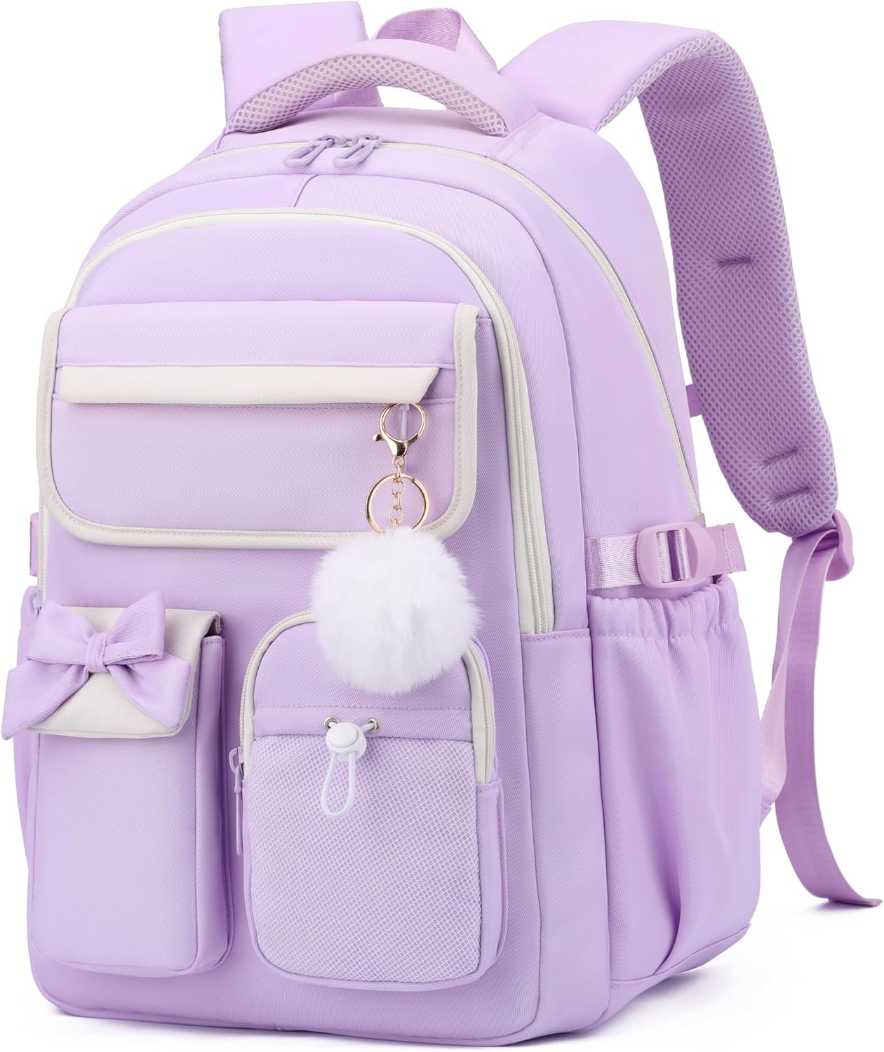 Girls Backpack School Bags Kids Elementary School Backpack for Girls Teens Cute Childrens Bookbags Casual Back Packs, Black Pink