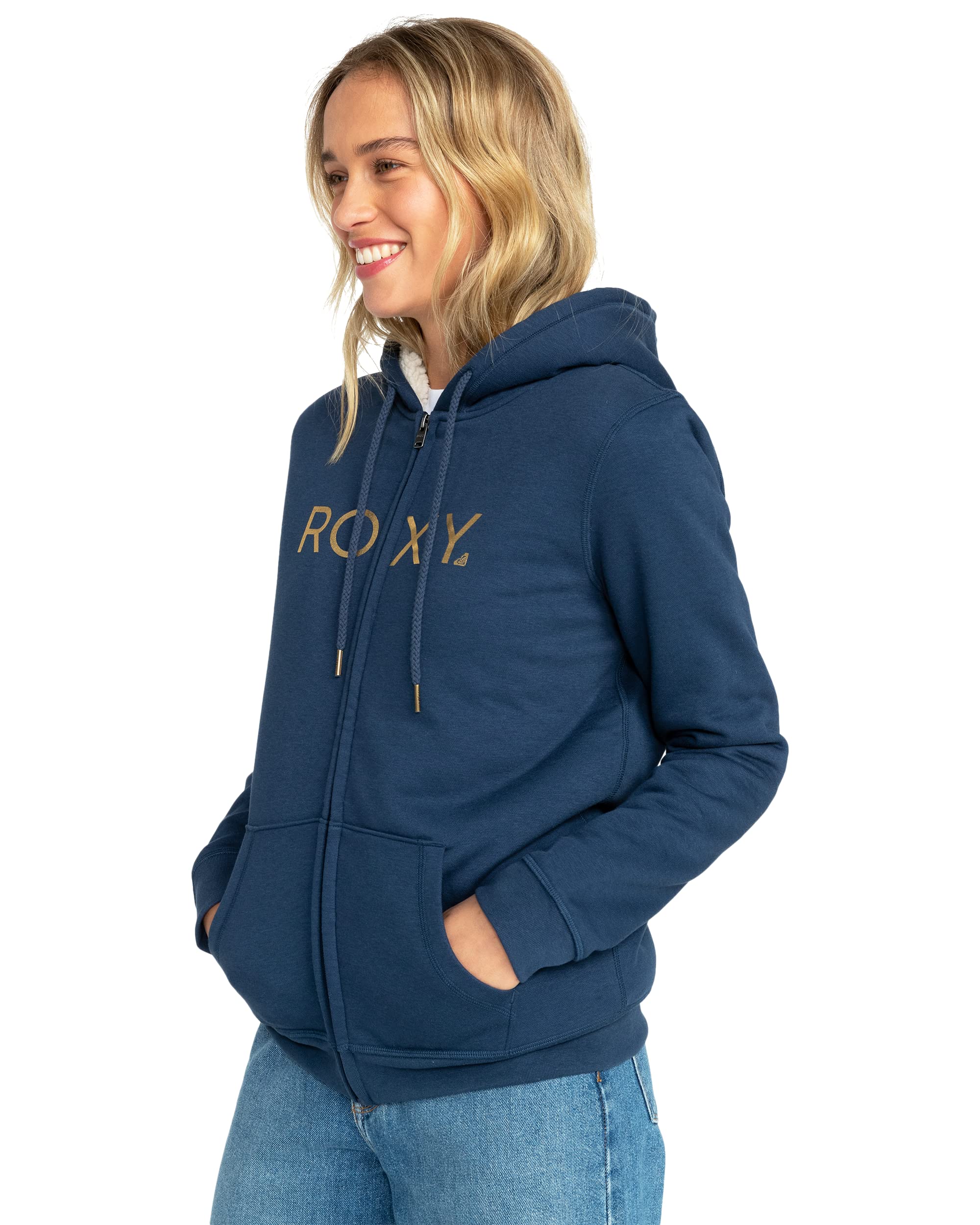 Roxy Itia Zip Sherpa Logo Pull Femme