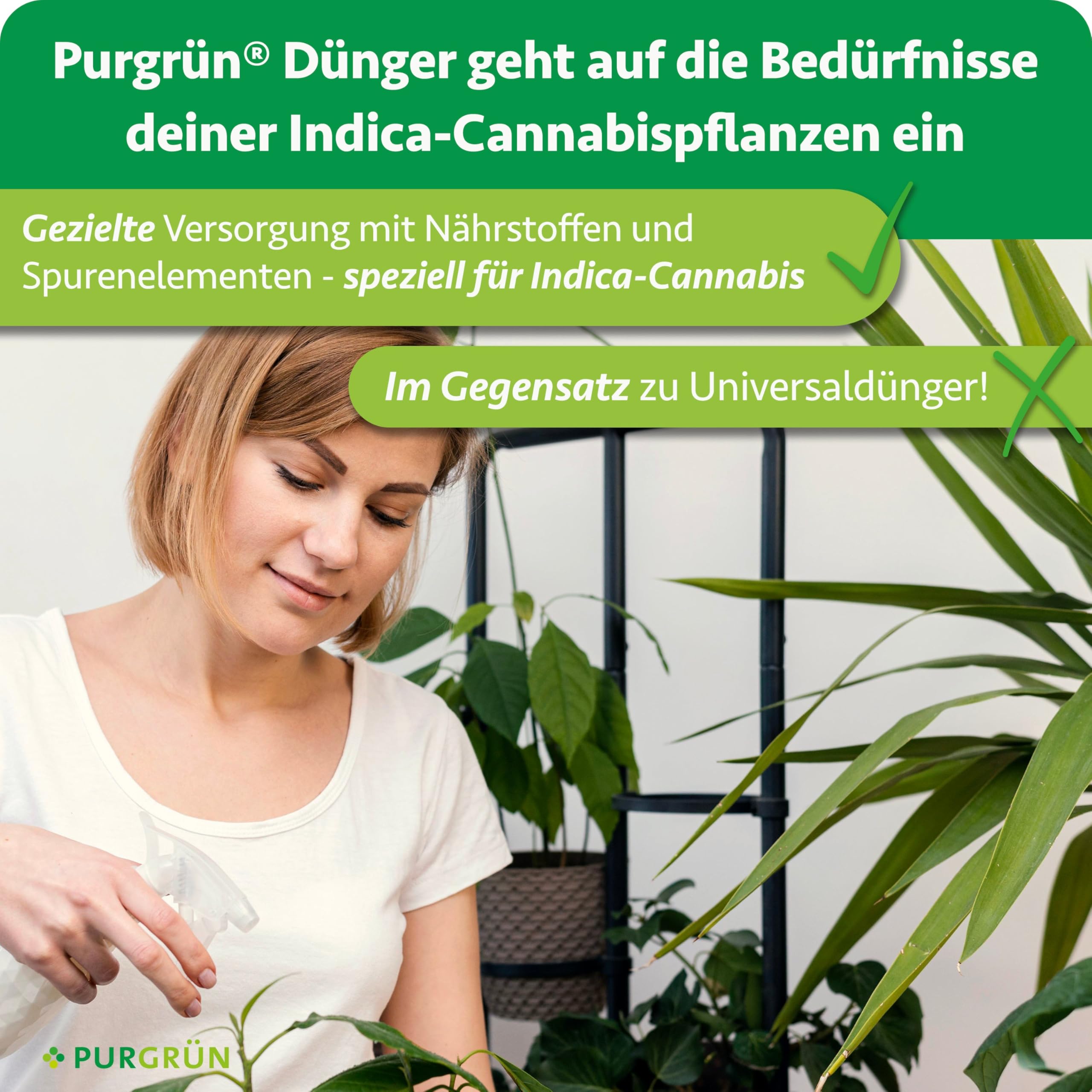 Indica-Dünger-Set 2 x 1 Liter – Schnell wirksame Rezeptur – Vollspektrum-Nährstoffe für Wachstum & Blüte – Flüssigdünger Indoor & Outdoor – Für alle Wachstumsphasen von Indica-Pflanzen