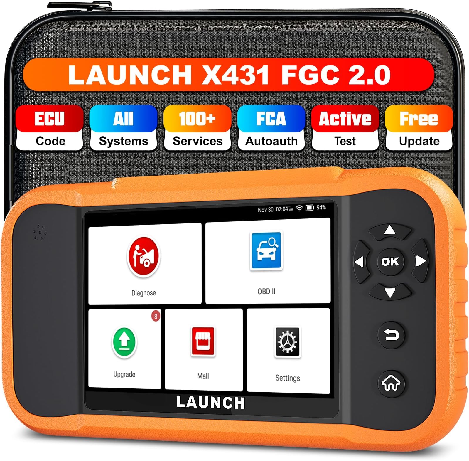 X431 Creader Elite 2.0 FGC OBD2 Scanner,ECU Code, Bi-Directional Scan Tool for Ford, for GM, for Chrysler,100+ Reset, Full System Diagnose, FCA AUTOAUTH, AUTOVIN, Lifetime Free Update