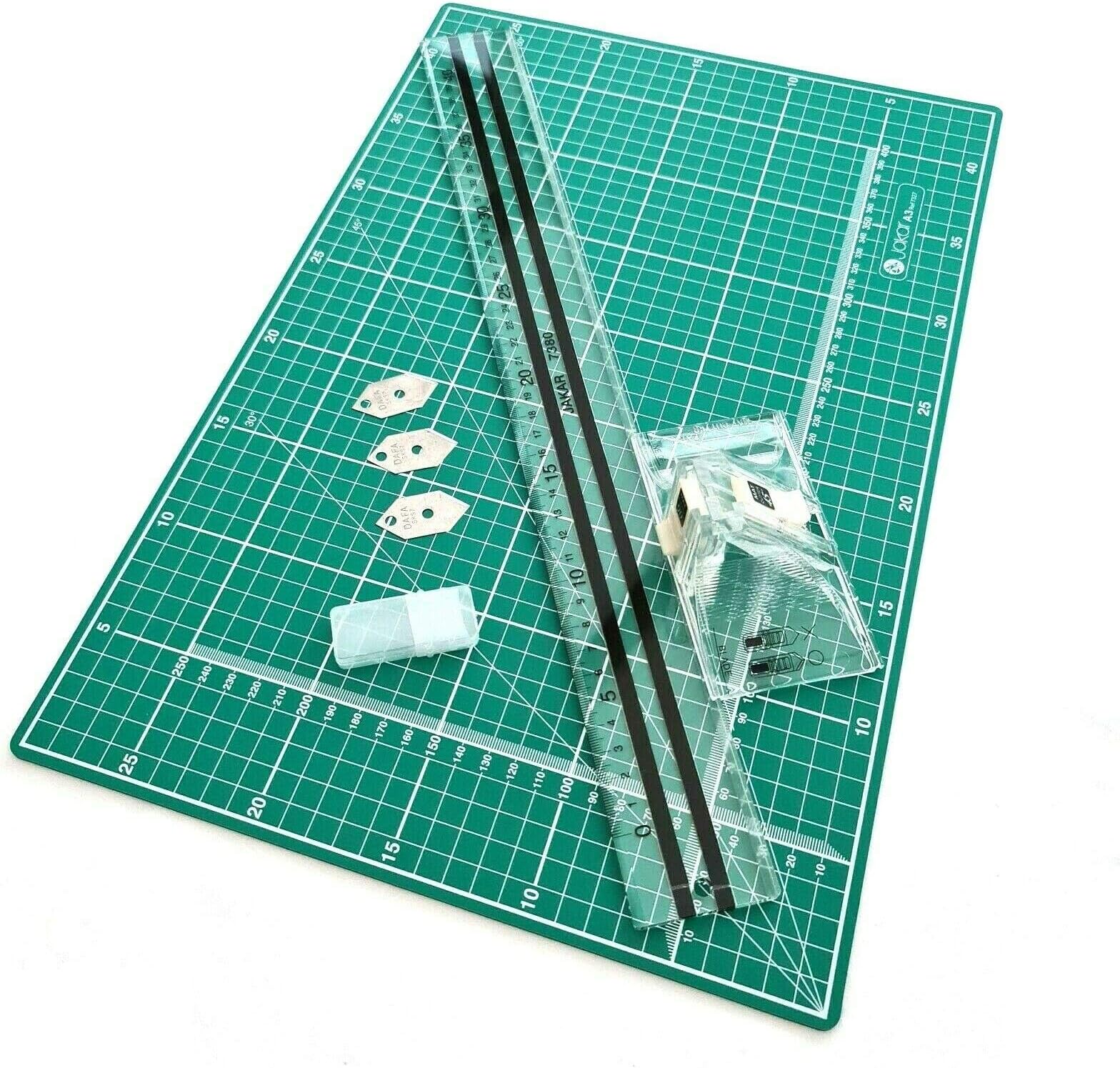A3 Mount Board Cutter Picture Photo 40cm Clear Perspex Guide Ruler & Cutting Mat Set Kit