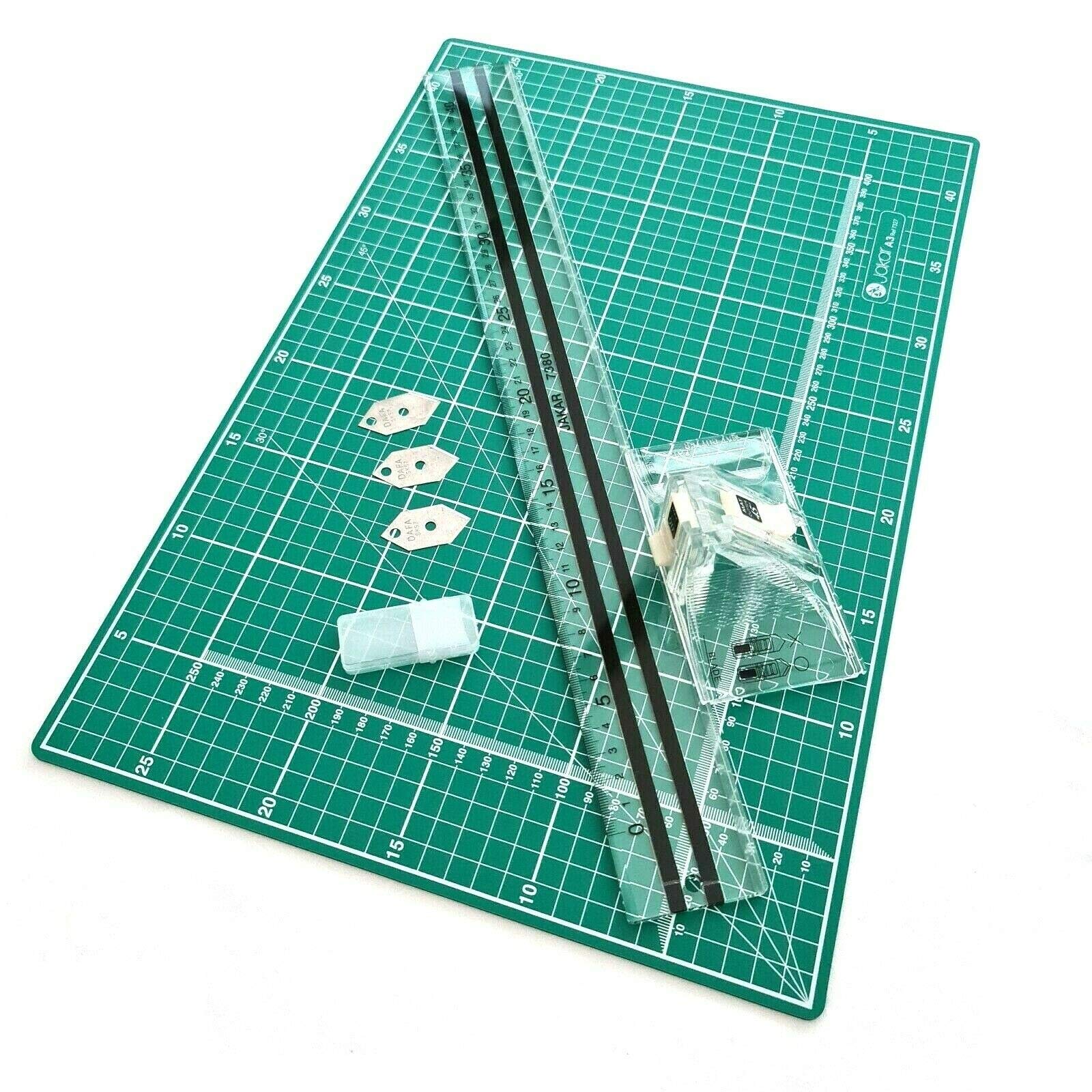 A3 Mount Board Cutter Picture Photo 40cm Clear Perspex Guide Ruler & Cutting Mat Set Kit