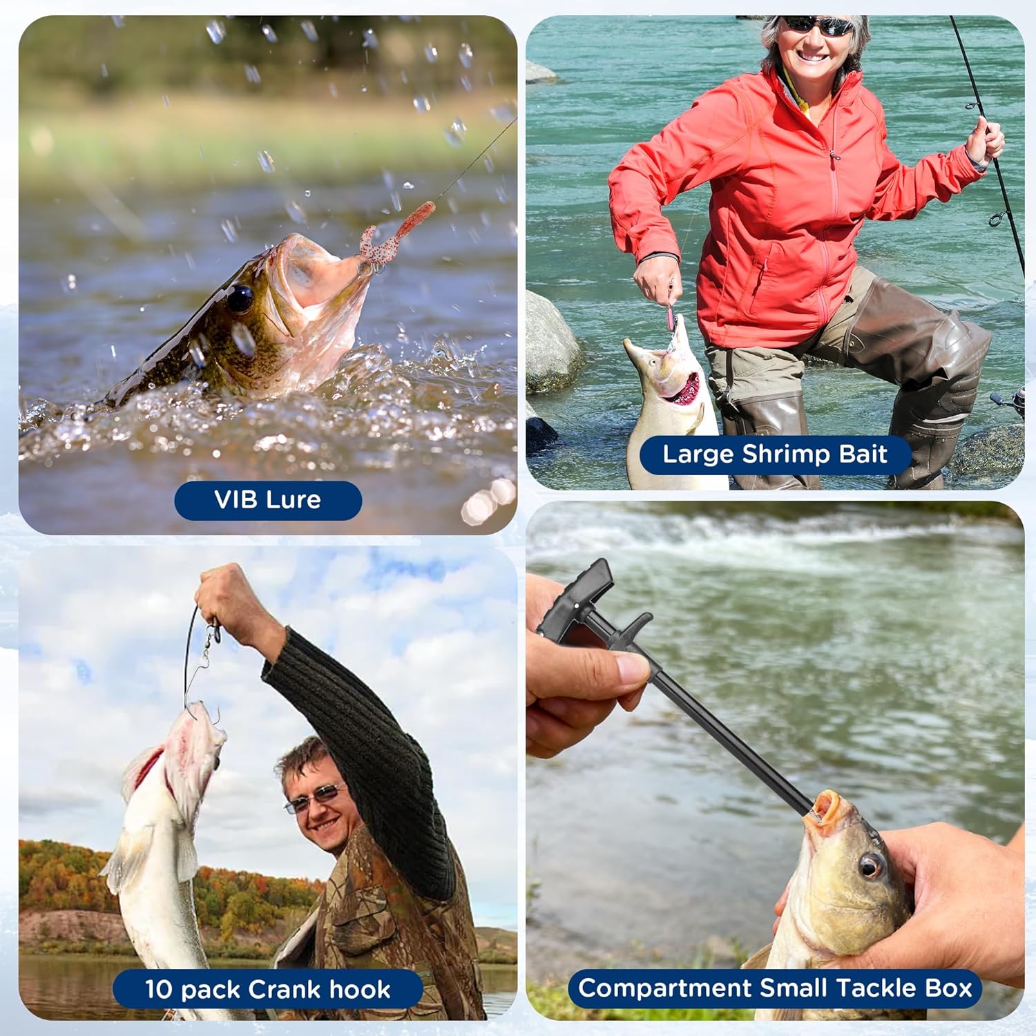 Fishing Advent Calendar 2025 for Men - 24-Day Countdown Calendar with Telescopic Landing Net, Fish Gripper & Rod Holder for Father, Husband, Boyfriend