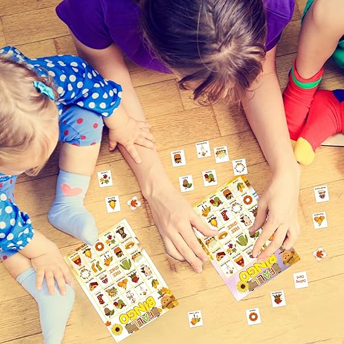 Miniatura 3 de Juego de bingo de otoño para niños 24 jugadores Happy Harvest Acción de Gracias Juego de suministro