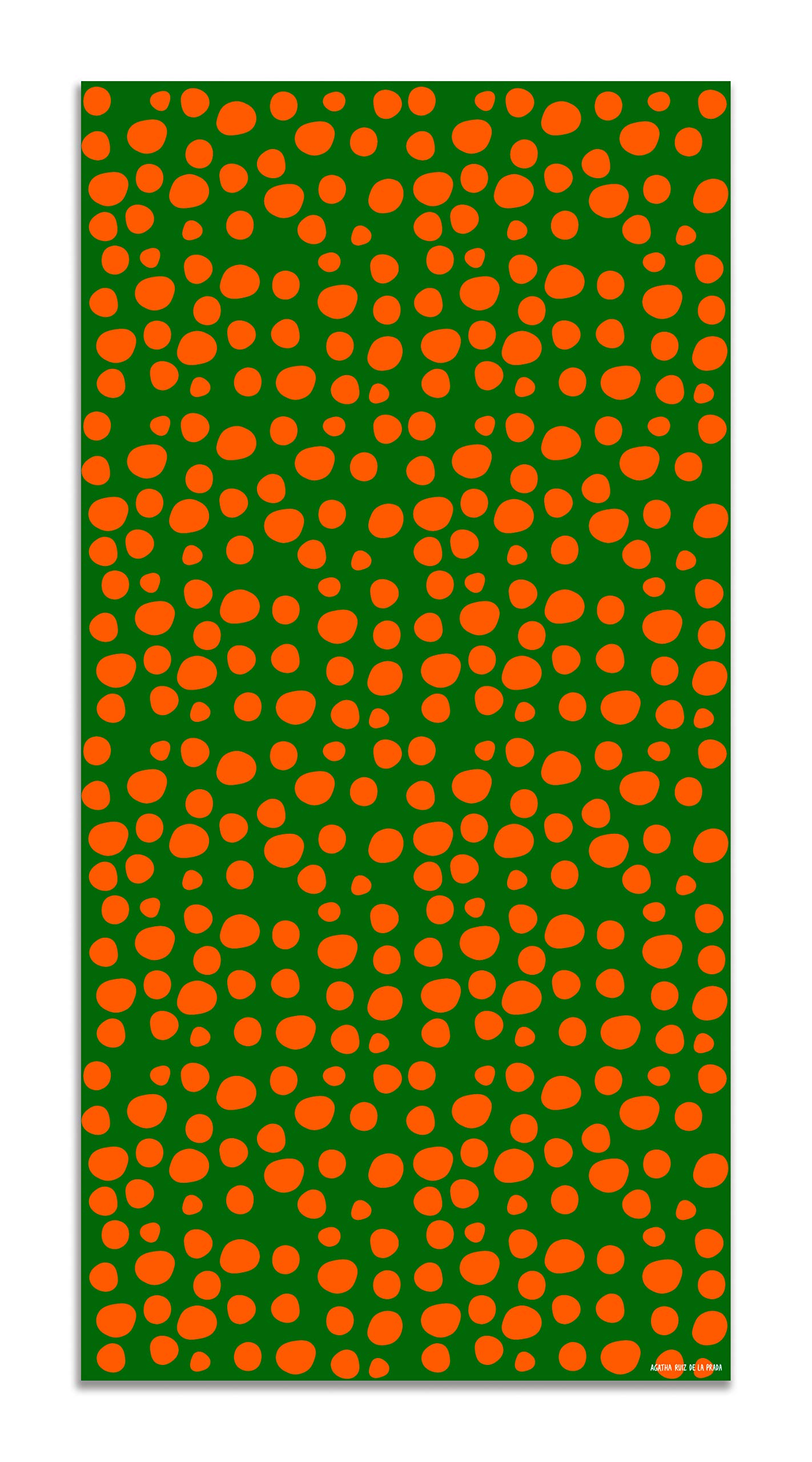 Panorama Agatha Ruiz de la Prada Alfombra Vinílica Cocina Salón - Varios Tamaños - (Estampados Básicos Círculos Naranjas y Verdes 80x250 cm)