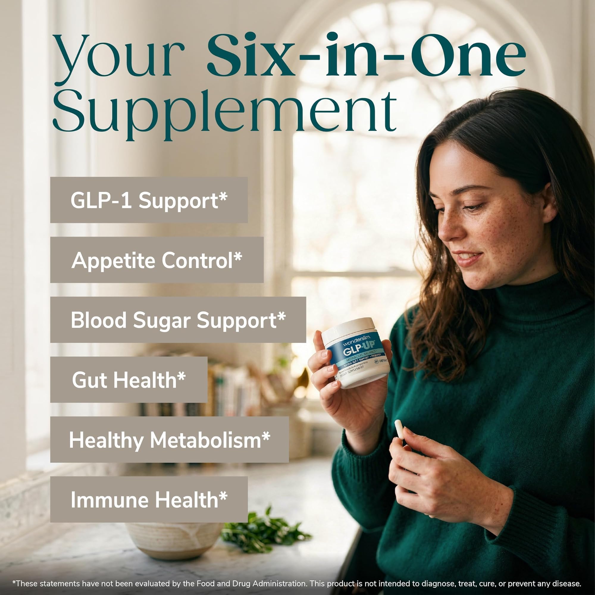 WonderSlim GLP-UP GLP-1 Support Supplement, Metabolic, Gut Health - 30-Day — Amazon image 7