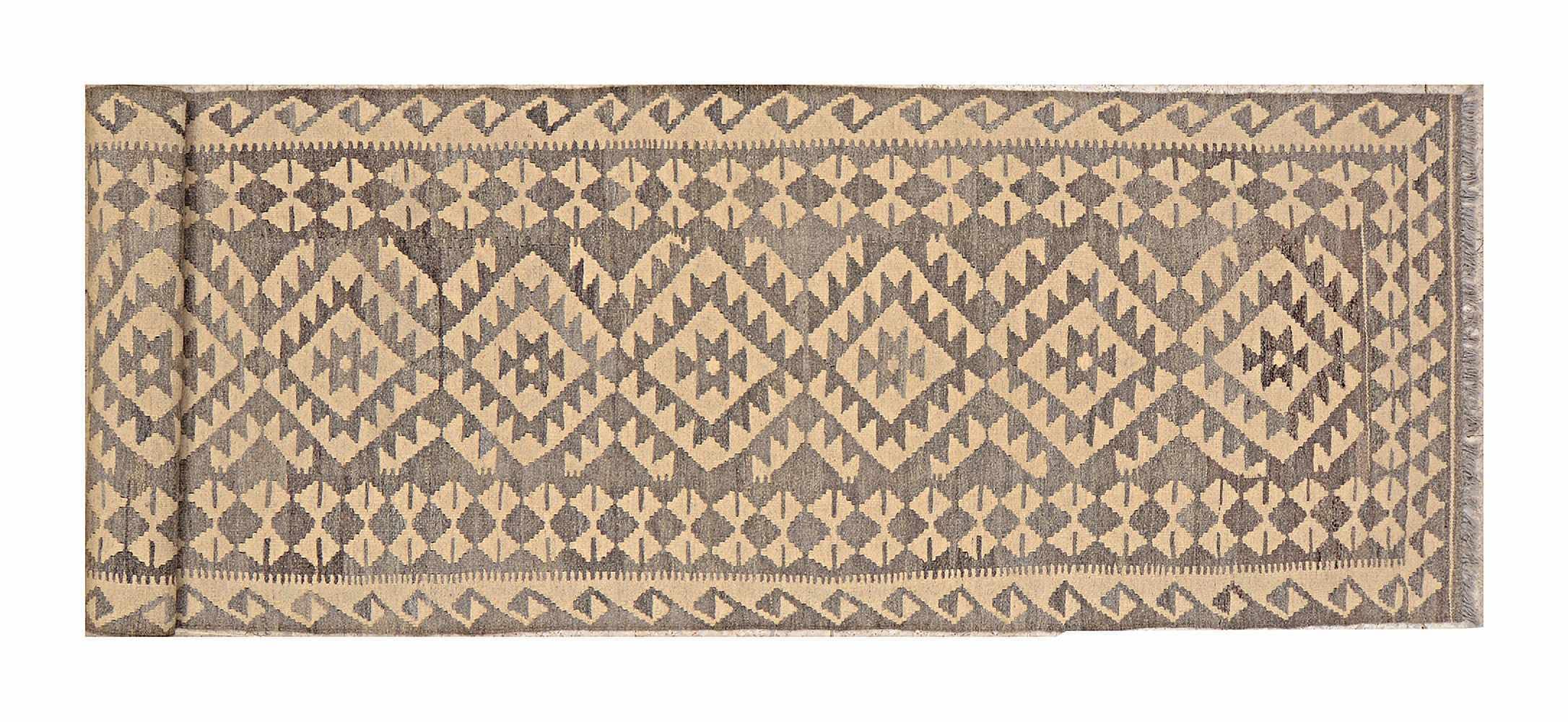 Tapis tissé à la main Afghan Kelim pour habiller un couloir sombre