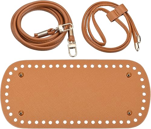 uxcell Juego de mochila de cuero, 3 piezas, kit de fabricación de bolsos de cuero con parte inferior de bolsa, correa para el hombro, cordón para