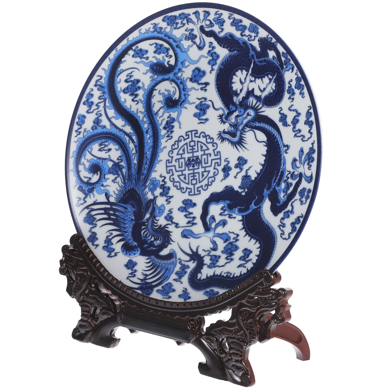 Placa de porcelana de dragón chino, el regalo de boda perfecto