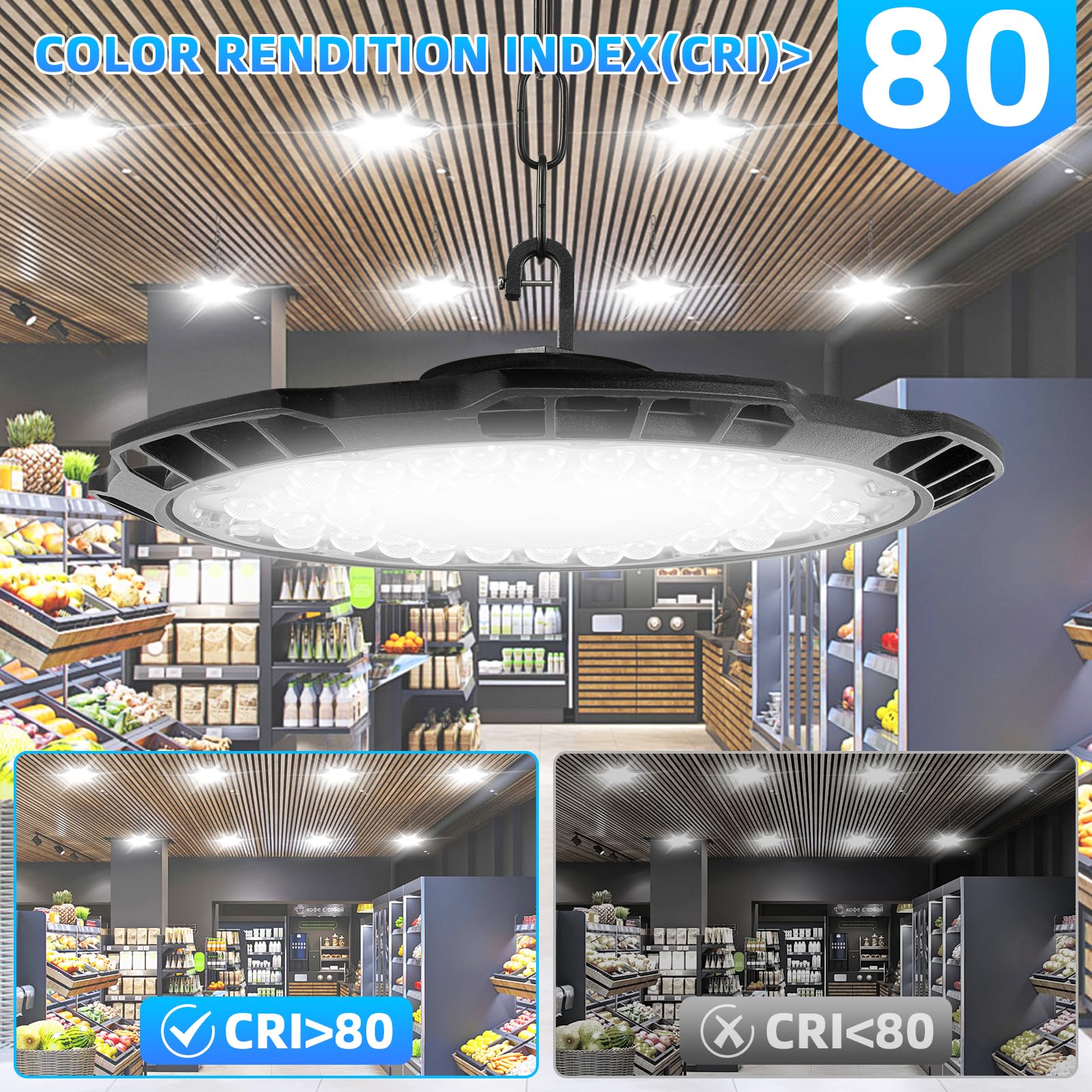 10Pack 200W LED UFO High Bay Light 6500K Daylight White 10000LM Workshop Lighting IP65 Waterproof Commercial Shop Industrial — view 9