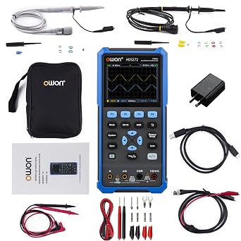 70MHz Bandwidth Oscilloscope, OWON HDS272 Dual Channel Oscillograph, with Digital Oscilloscope Multimeter Tester Functions for Auto Measurement Educational Laboratory Testing OWON HDS272/70MHz/2CH