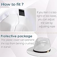 Vista 4 de Gossifan Sombreros Fedora para hombre, sombrero Panamá de ala ancha con cinturón clásico