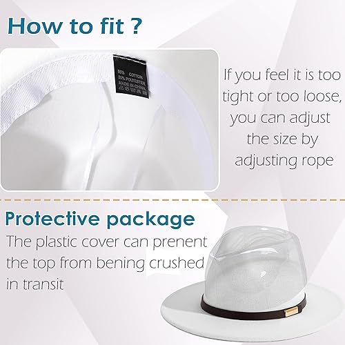 Miniatura 4 de Gossifan Sombreros Fedora para hombre, sombrero Panamá de ala ancha con cinturón clásico