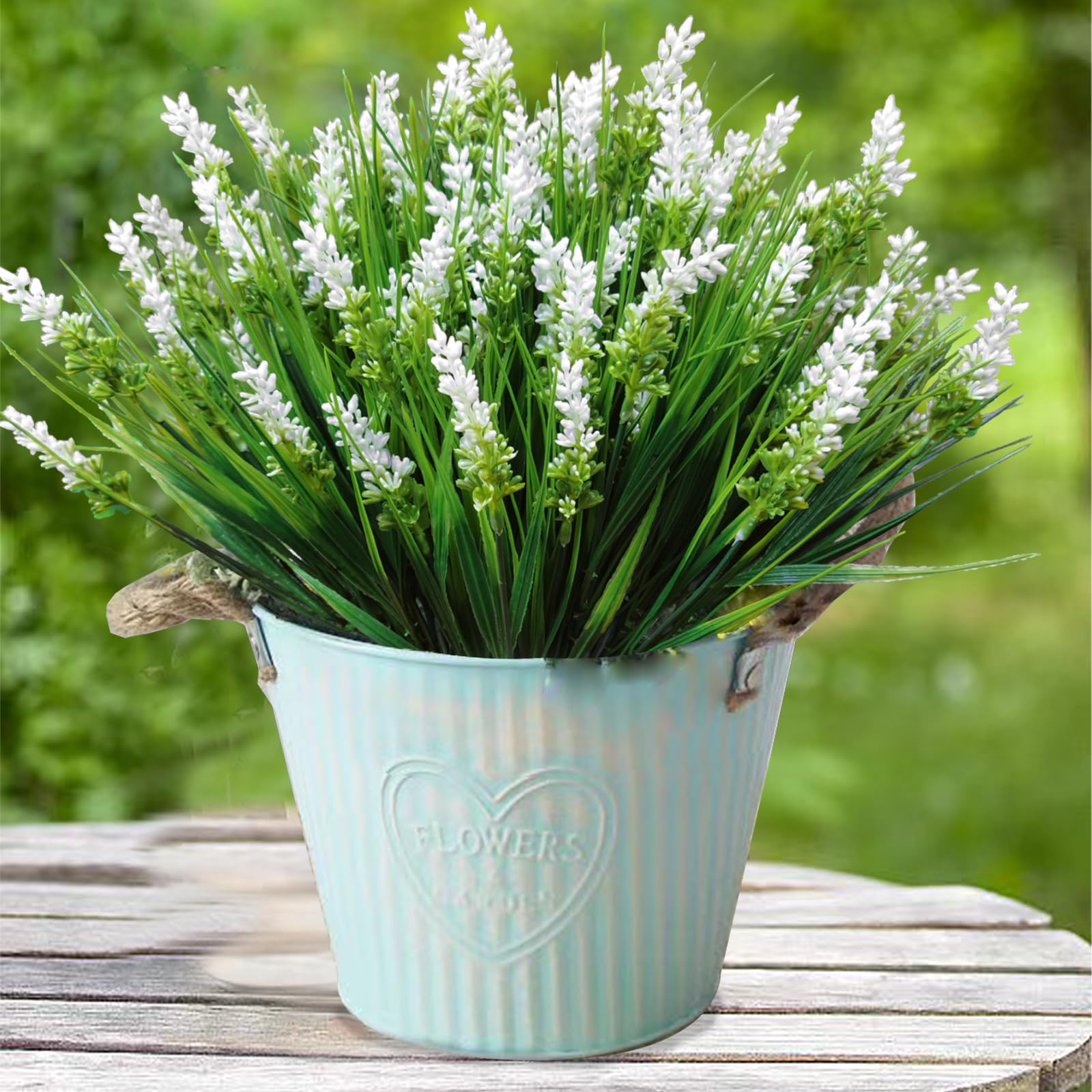 40 Bündel Künstliches Affengras Mit Lavendelblüten — UV-beständig, Für Garten, Balkon & Terrasse