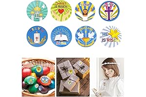 500 Pcs Easter He is Risen Christian Stickers for Kids Easter Sunday...