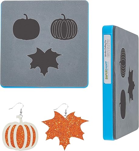 Miniatura 10 de SUPERDANT Troquel de corte de cuero fantasma de Halloween, 4 formas, aretes de madera, molde de corte de joyería de cuero, molde para Halloween, día