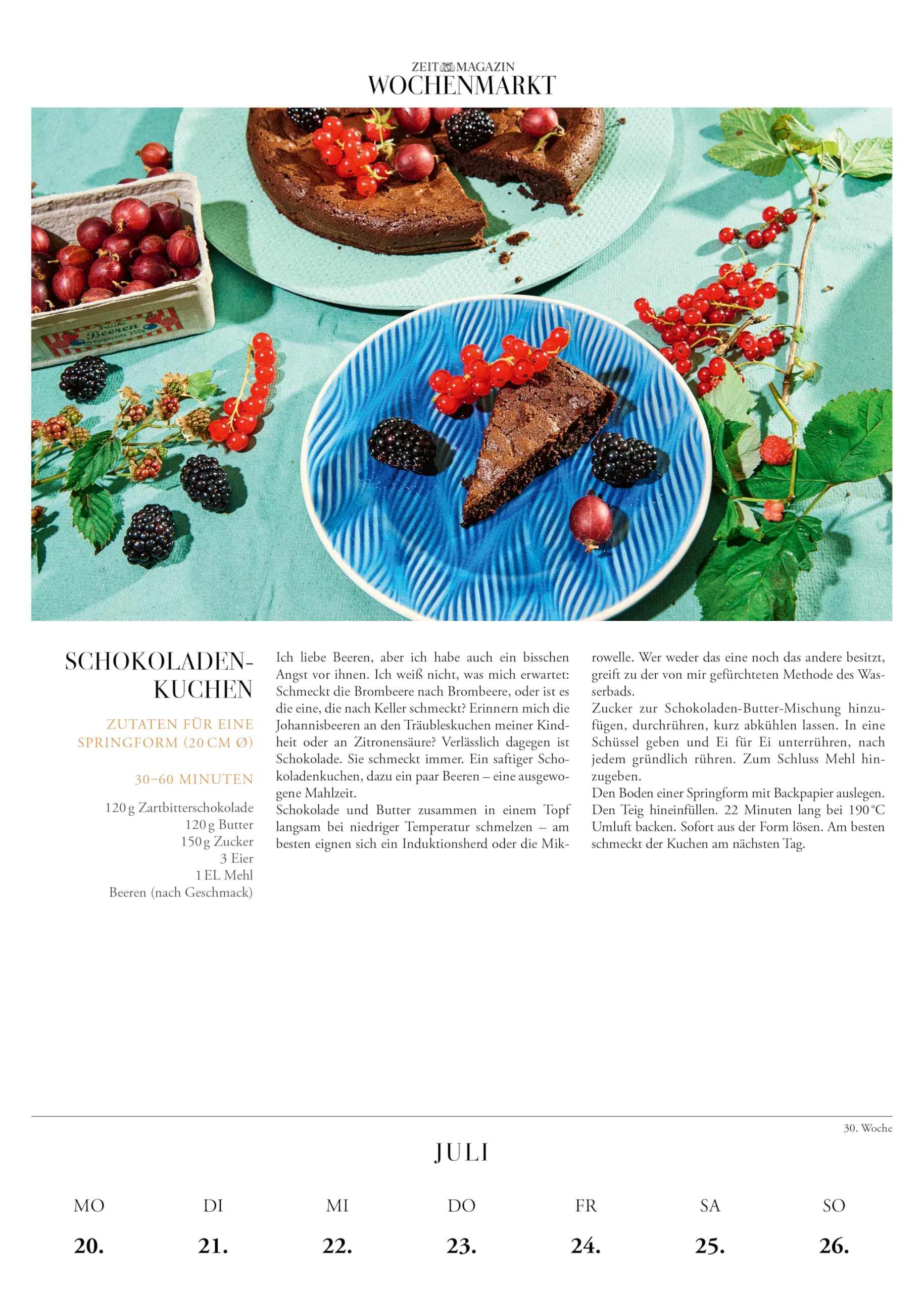 Wochenmarkt – Wochenkalender 2026: 53 frische und saisonale Rezepte | Aus dem ZEITmagazin | Kochbuch für alle Jahreszeiten: Frühling, Sommer, Herbst, Winter. Mit Gemüse und Obst