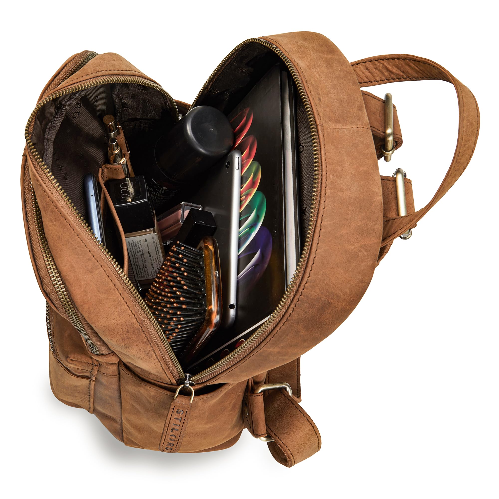 STILORD 'Berry' Zaino Pelle Donna Vera Pelle alla Moda Piccolo Borsa a Tracolla Zaino da Viaggio in Morbida Pelle per viaggio shopping ufficio Zaino Porta PC 13 Pollici