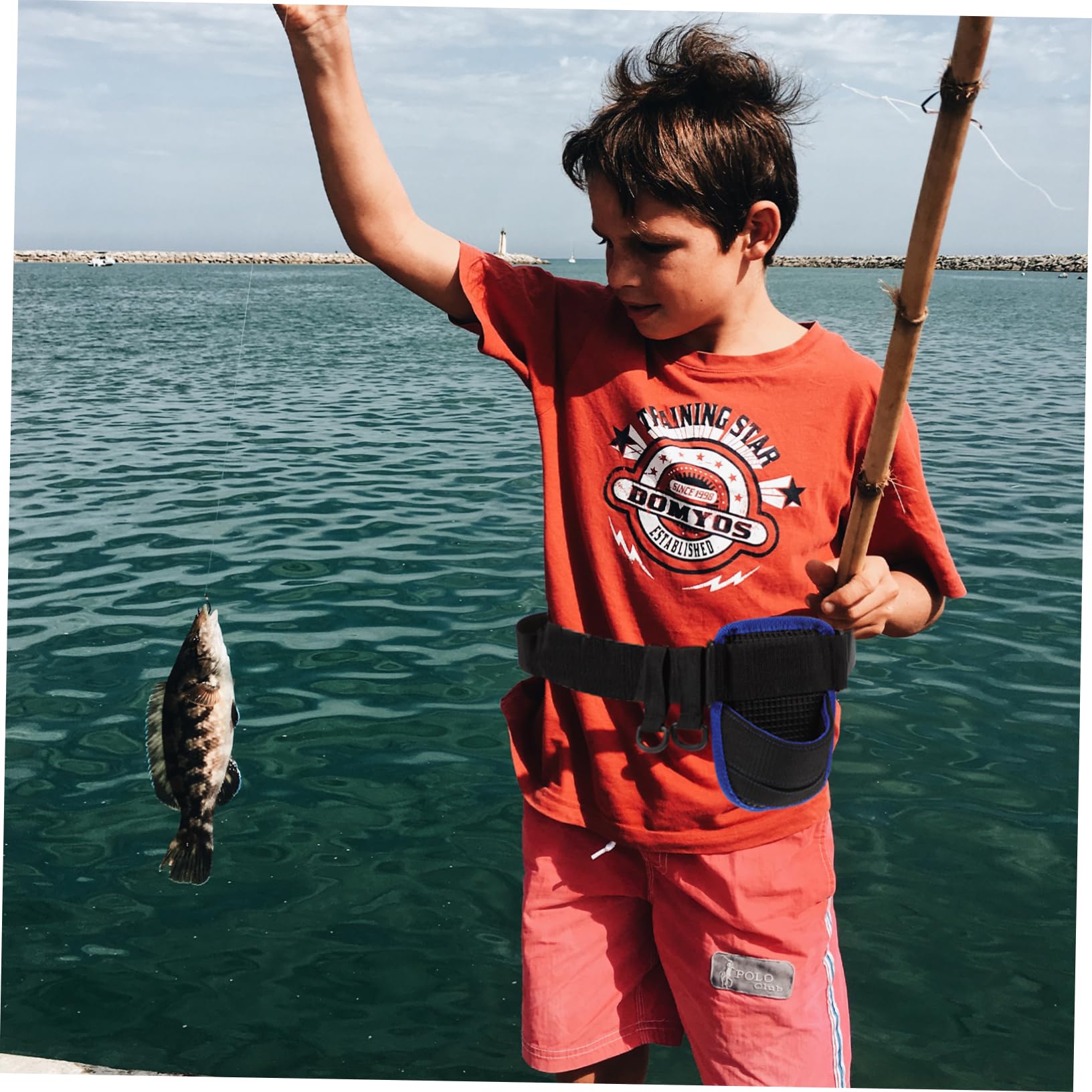 KOMBIUDA Adjustable Fishing Pole Holder Waist Belt Support Fishing Tools Accessory Comfortable Waist