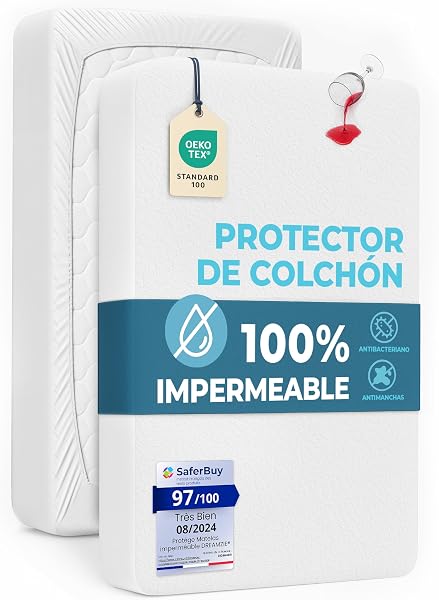 El protector de colchón Dreamzie 90x190 cm ofrece una barrera segura y confortable para el descanso infantil.