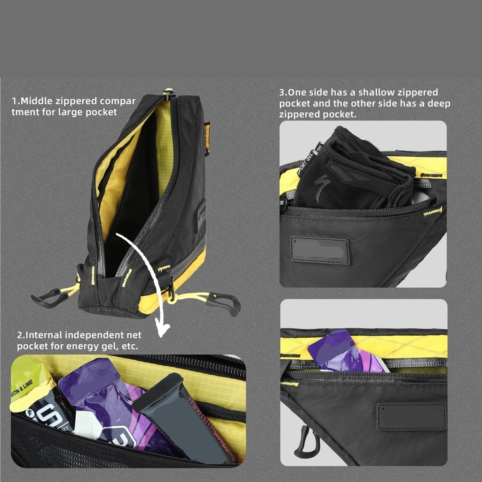 Bolsa for Cuadro de Bicicleta, Herramienta Almacenamiento Triangular con viga Transversal Resistente al Agua, for Ciclismo Carretera, Grava, Bikepacking para Manillar(White)