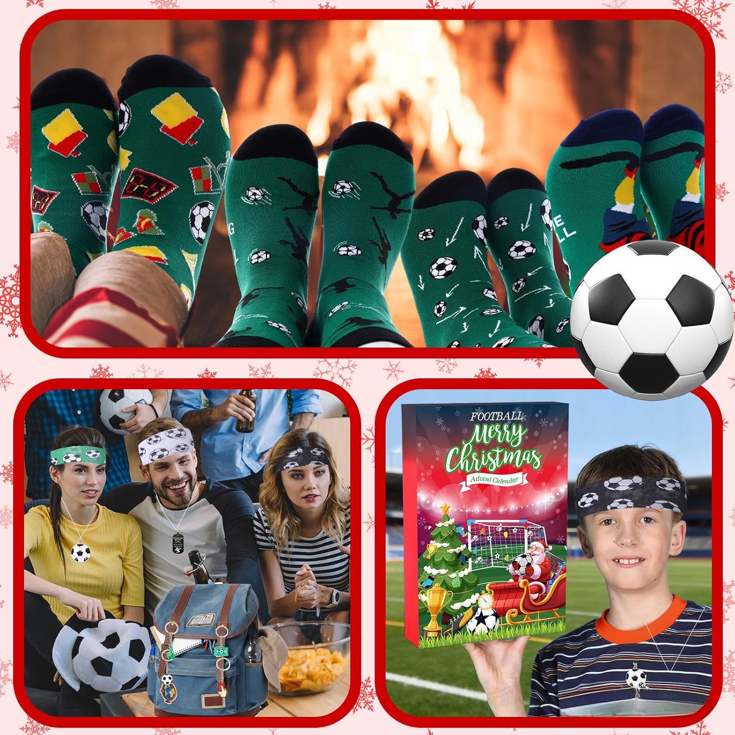 Janmercy 24 Pcs Christmas Soccer Advent Calendar 2026 Countdown Soccer Calendar 24 Days Christmas Advent Countdown Gift Boxes for Xmas Gifts Sports Party Favor