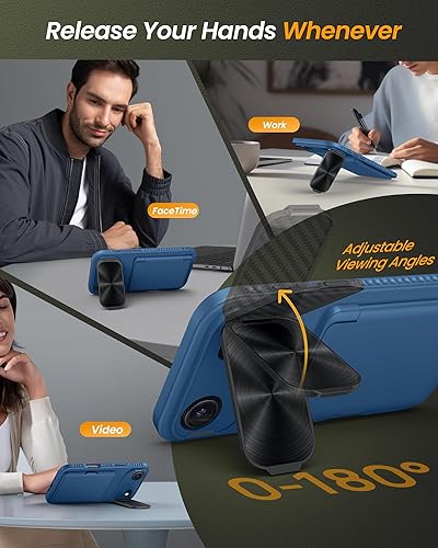 Miniatura 4 de Funda para iPhone Air con soporte para tarjetas, soporte integrado y cubierta para lente de cámara, a prueba de golpes, de silicona resistente a