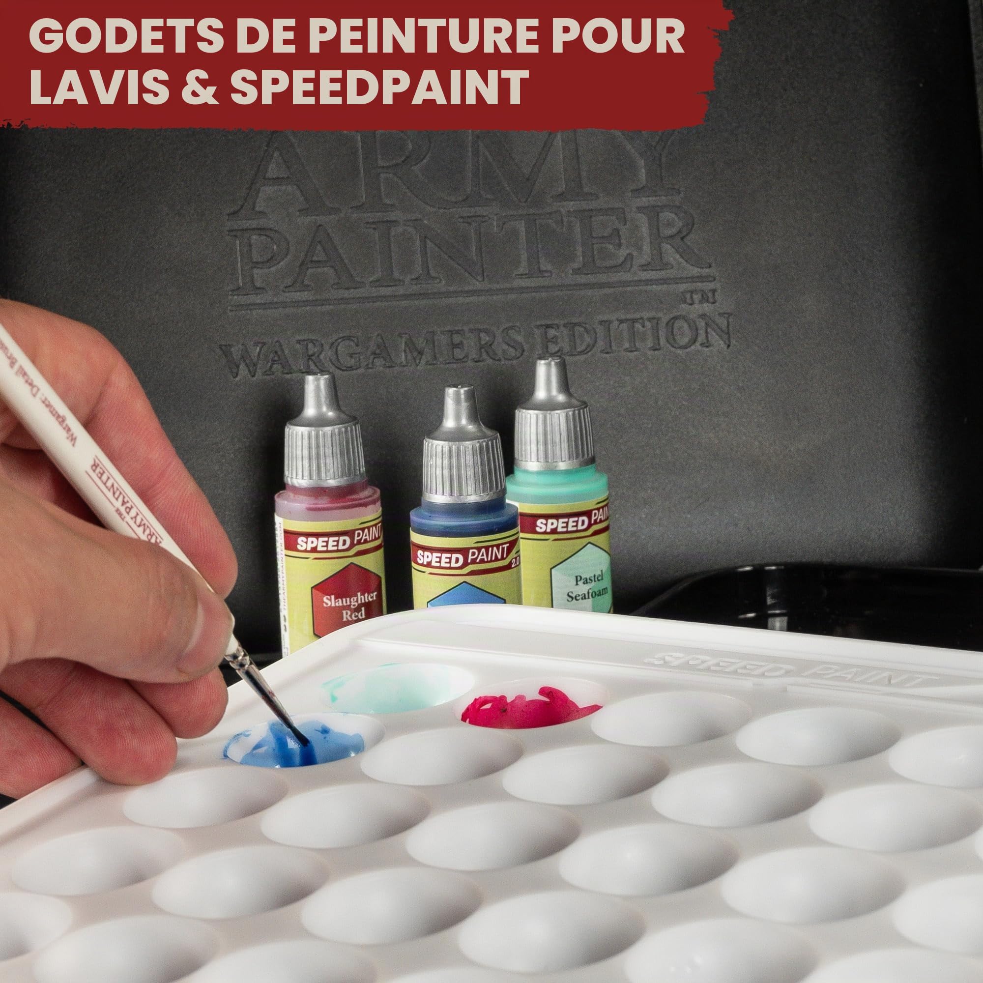 The Army Painter, Wargamers Edition XL Wet Palette, 50 feuilles hydro | 50 feuilles hydro, 2 mousses hydro et espace de rangement pour pinceaux, pour peintures acryliques