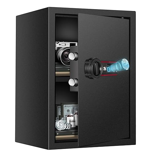 TIGERKING Biometric Fingerprint Safe Box, 1.8 Cubic Feet Digital Keypad Security Money Safes Lock Box, Quick-Access Smart Biometric Home Safe for Home Hotel Office Cash Jewelry Documents