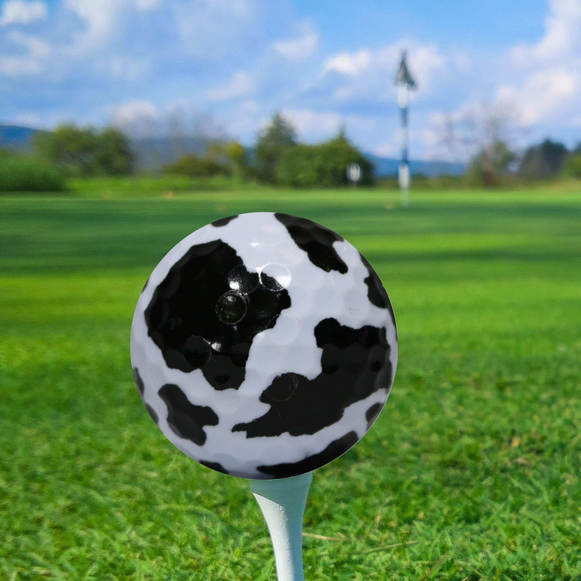 Cow Print Golf Balls One Dozen: • Experience a Touch of Rustic Charm and High-Performance on The Greens - Perfect for Golfers Who Love Whimsical Aesthetics!