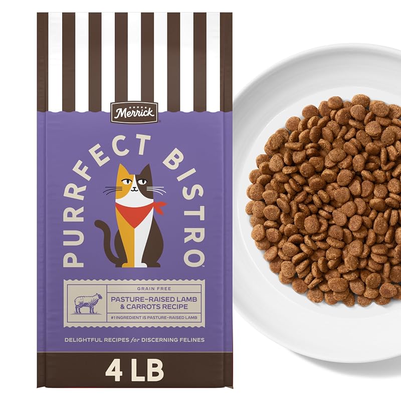Ração seca para gatos Merrick Purrfect Bistro com cordeiro e cenoura sem grãos, 1,81 kg