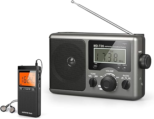 Radio portátil de onda corta de Greadio y radio NOAA alerta meteorológica con mejor recepción, conector para auriculares para regalo, anciano, hogar