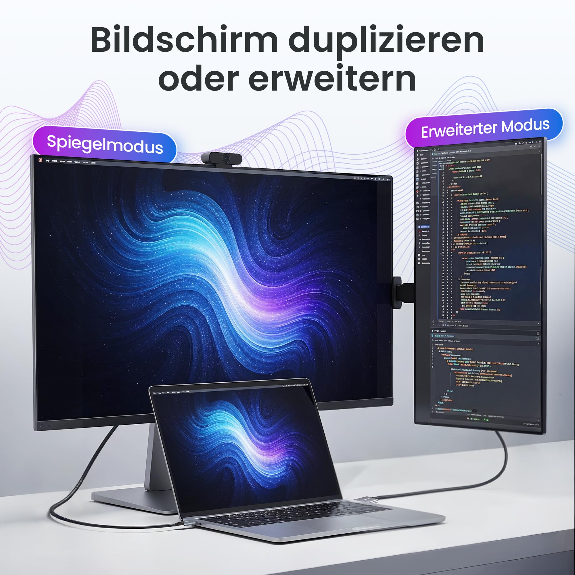 audio pirates USB C naar HDMI-kabel 4K, USB C HDMI-kabel UHD Thunderbolt 3, compatibel met iPhone 16/15 Pro, MacBook Pro/Air, voor iPad Pro/Air, voor Surface, voor Galaxy en nog veel meer, 1,00