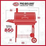 Char-Griller® Pro Grill de baril de charbon de luxe, EasyDump™ Pane de frêne, étagères frontales et latérales haut de gamme avec crochets en Utensile, 850 Cuisson carrée Space en noir, modèle E2827