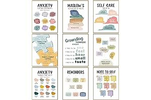 Outus Boundaries Poster - Set of 9 Mental Health Motivational Posters for...