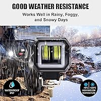 Vista 6 de 2 focos LED para motocicleta con interruptor de 12 V 24 V, luz antiniebla cuadrada blanca, ojos de ángel, luces LED, anillo de halo, luz