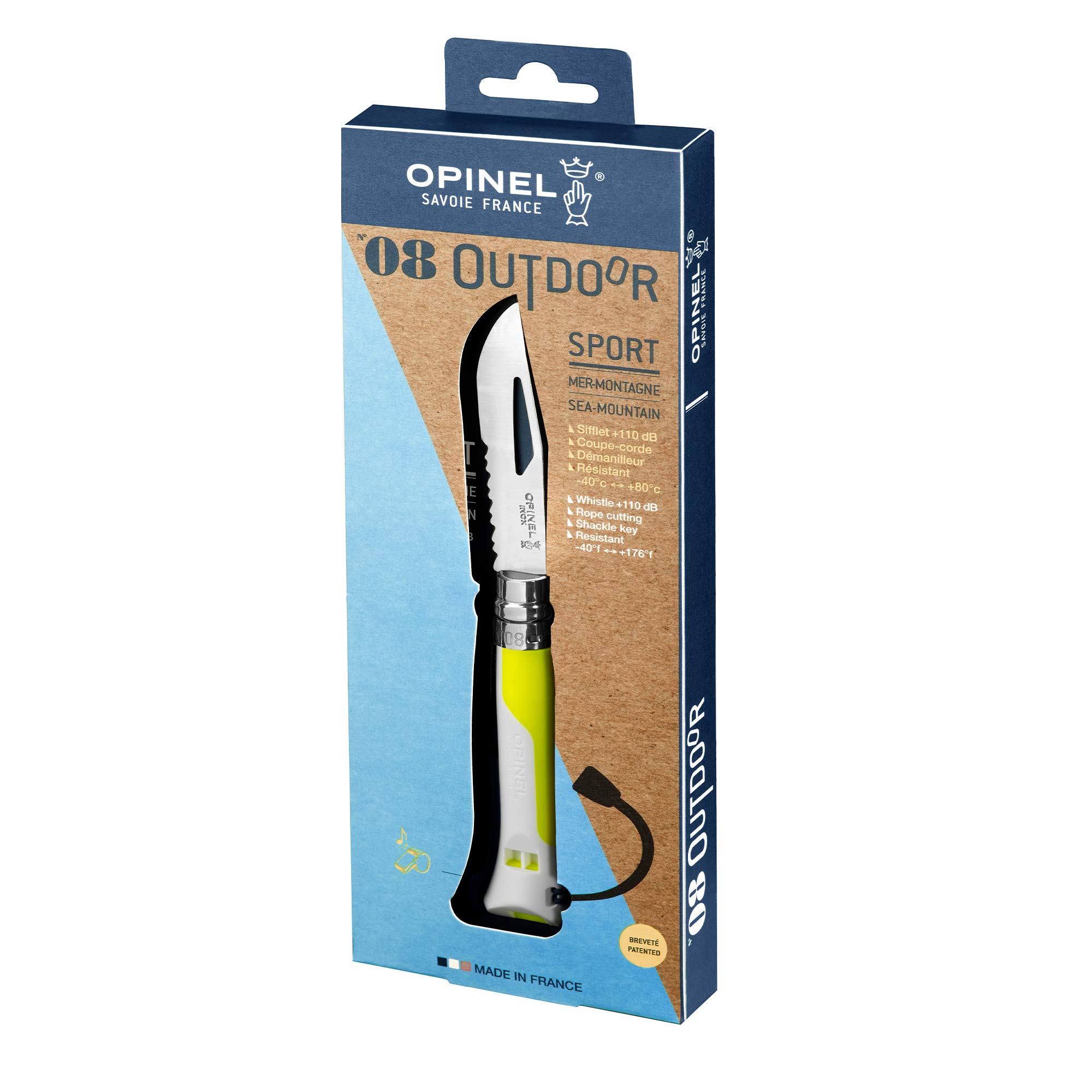 Opinel N¦08 Outdoor Fluo - Amarillo-Nuevo Couteaux
