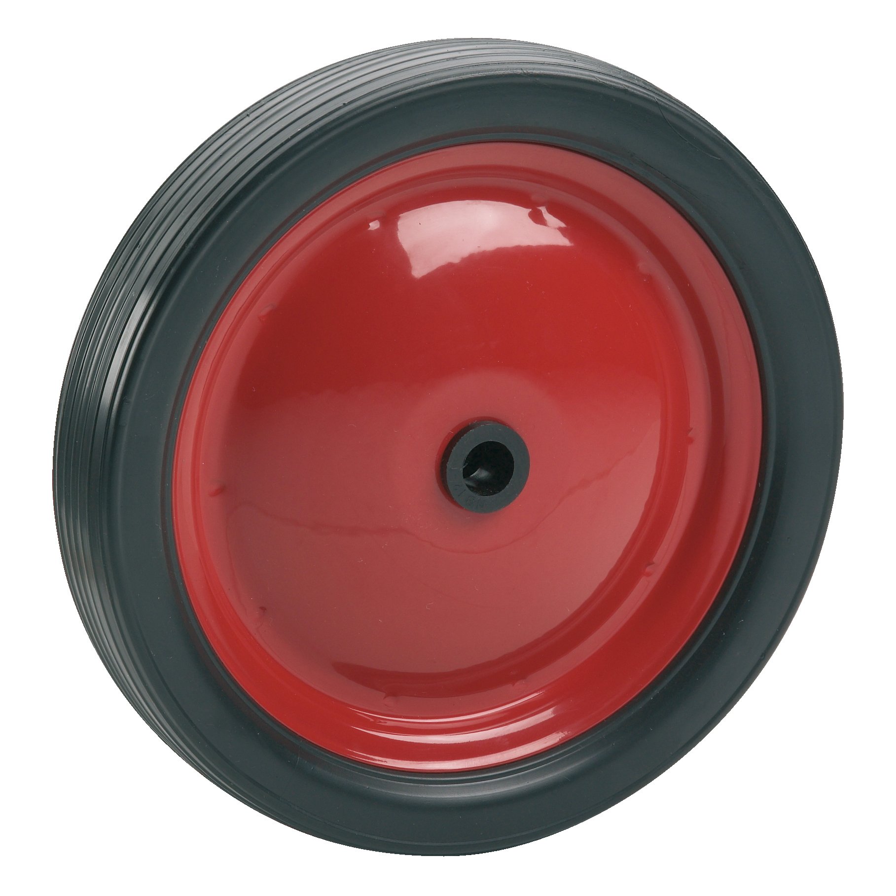 Dörner + Helmer 709312 PVC Wheel with Red Steel Rim and Grooved Profile 180 x 30 x 12 mm Hub Width 35 mm