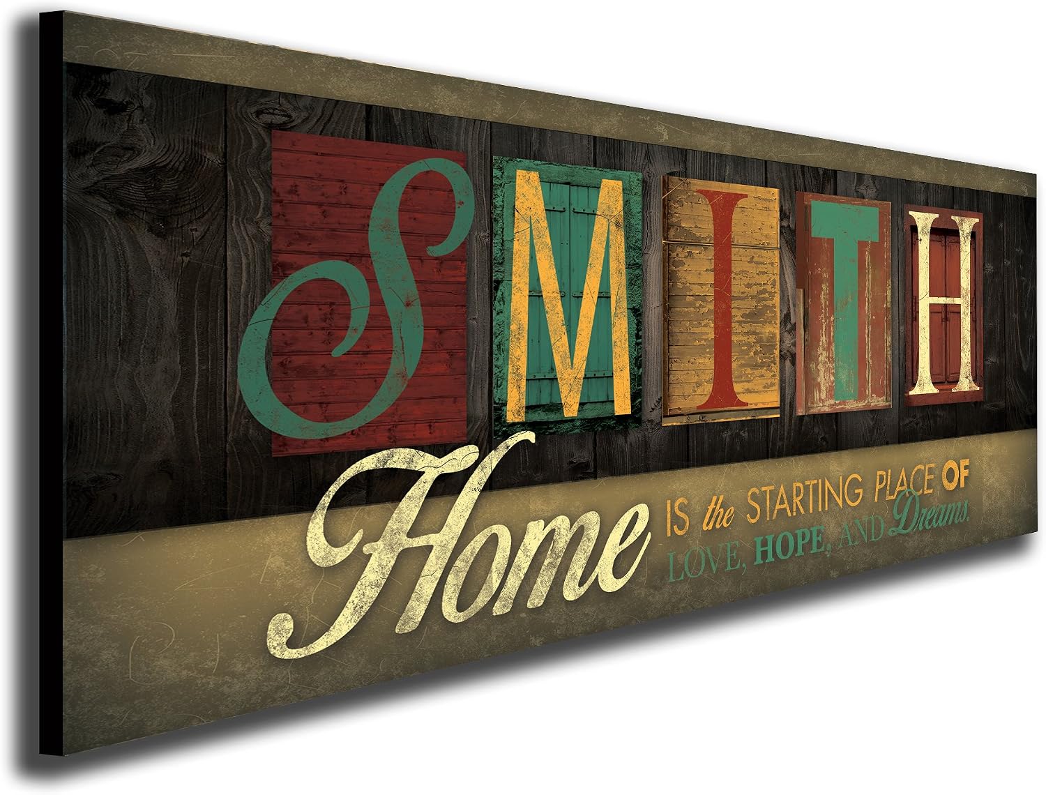 Personalized HOME Wall Art. (6.5"x18" Block Mount)